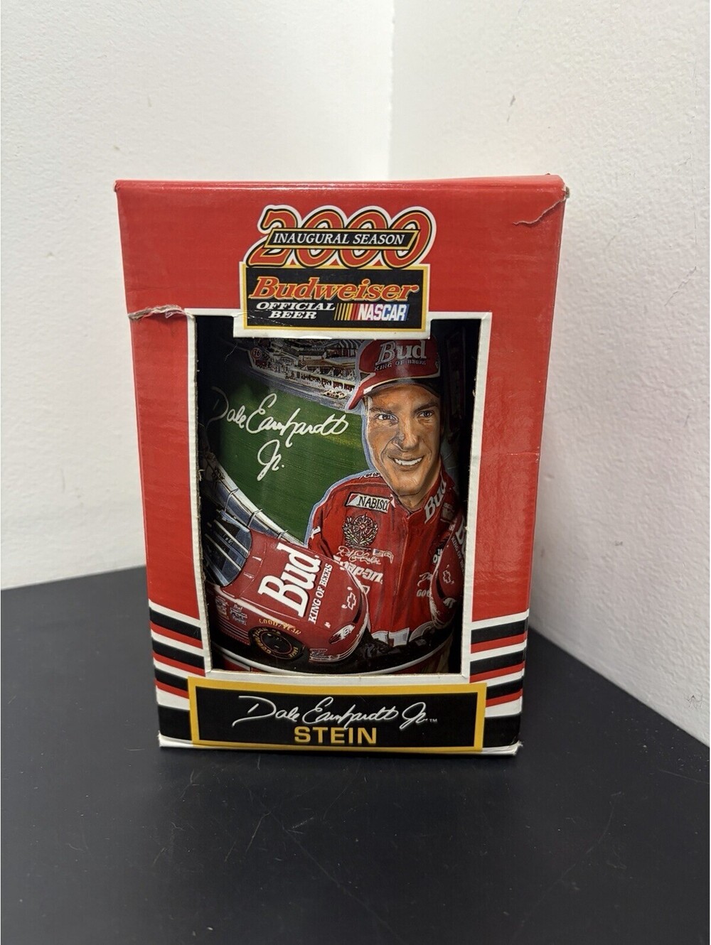 Dale Earnhardt Jr Beer Stein 2000 Inaugural Season Budweiser NASCAR W/ Box